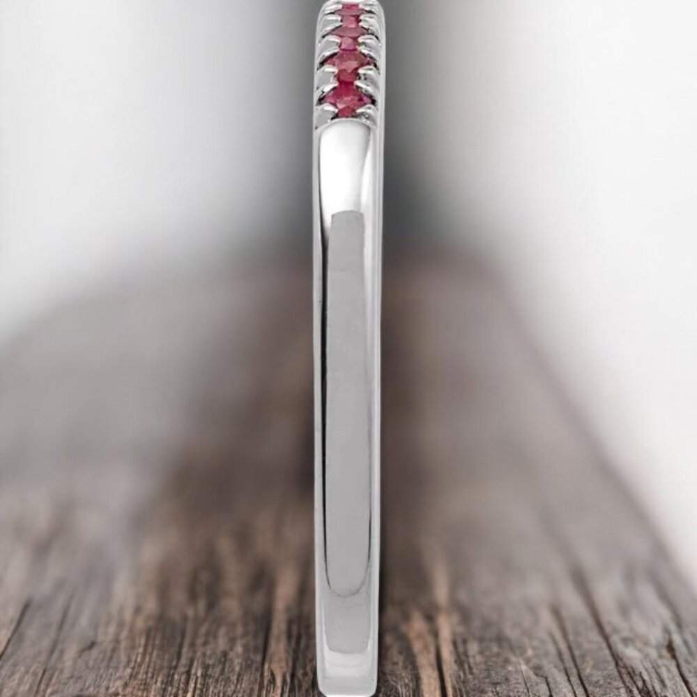 Ruby Stackable Ring In 10kt White Gold - image 3